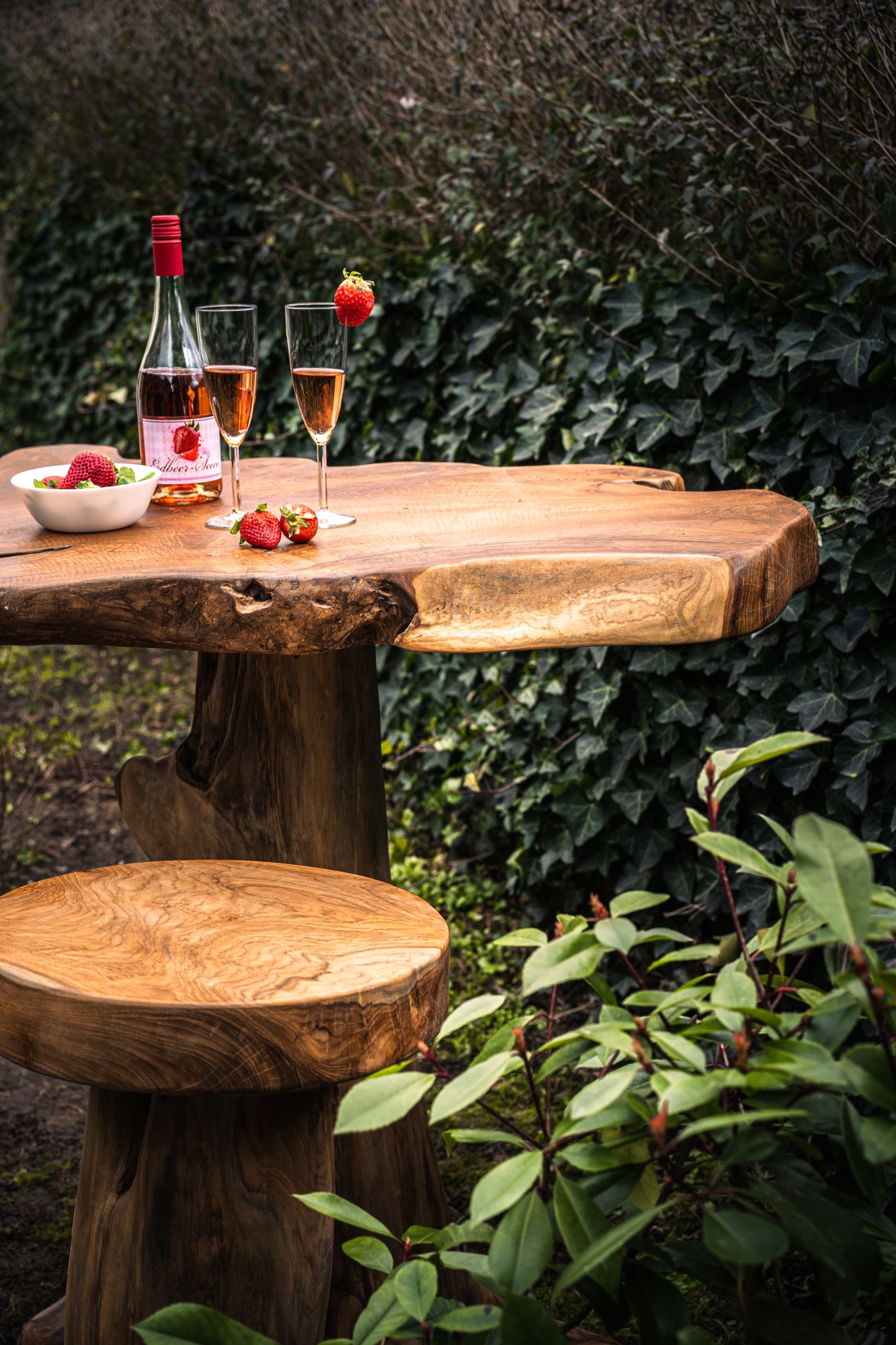 Barhocker aus Teak-Wurzelholz, natur, Ø 39 cm, H 75 cm von fischer's lagerhaus
