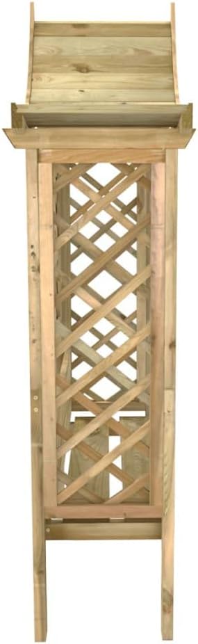 Gartenpergola aus Holz mit Dach und Bank, Gartenbank mit Pergola Sitzbank Bank Rankhilfe Rosenbogen, Gartenpavillon, 146 x 55 x 220 cm