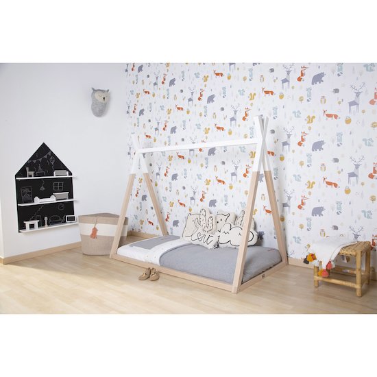 Tipi lit cabane 70x140   Naturel/Blanc        de               Childhome