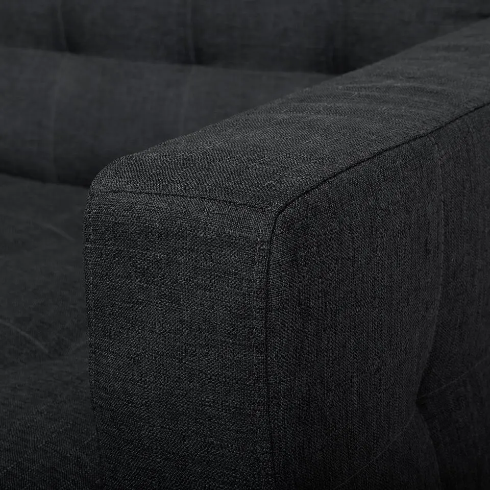 ABERDEEN - Chaise longue - Grijs - Symmetrisch - Polyester