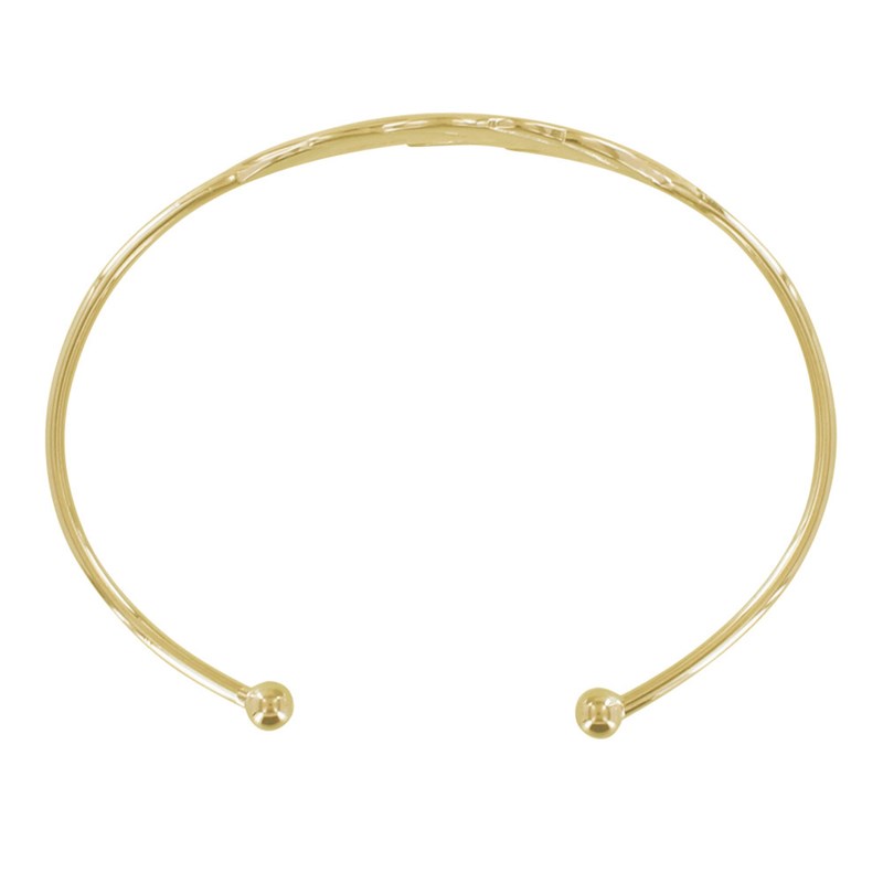 Bracelet Plaqué Or Demi Jonc Plume