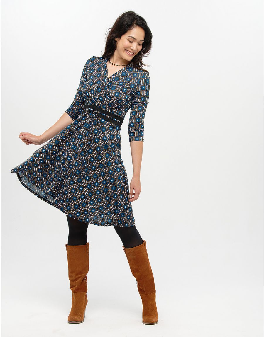 Robe cache-coeur bleue