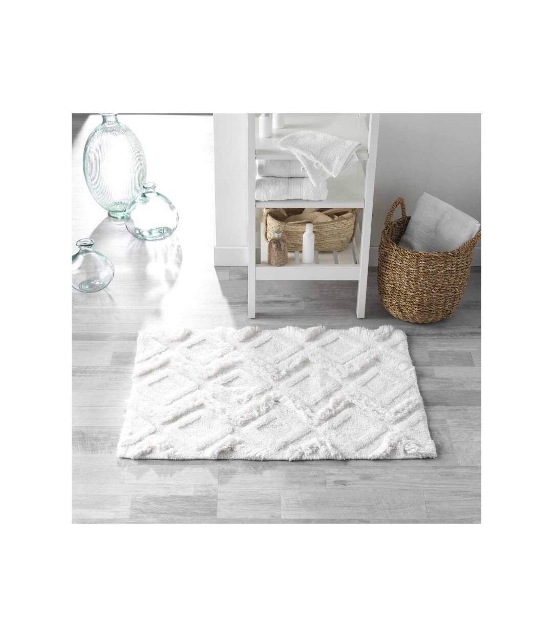 Tapis de Salle de Bain Ikatis 50x80cm Blanc