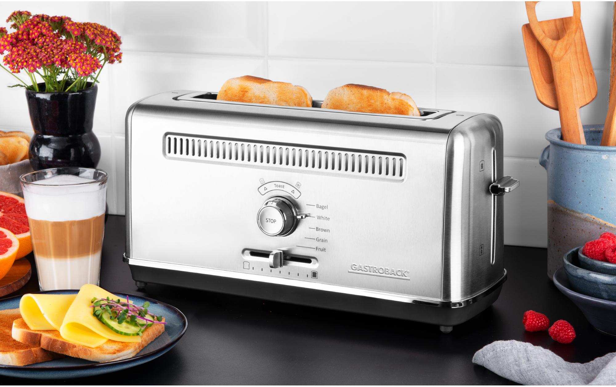 Toaster Advanced 4S, EdelstahlLangschlitztoaster mit Bagel-Funktion