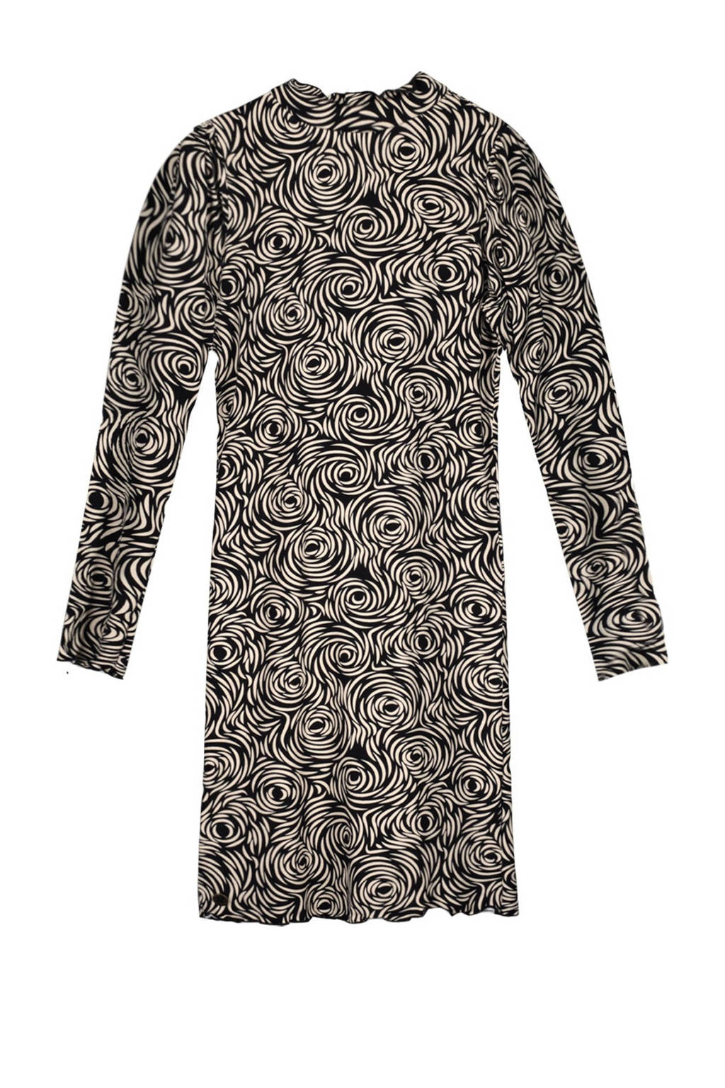 Like Flo jurk Monai met all over print antraciet/wit