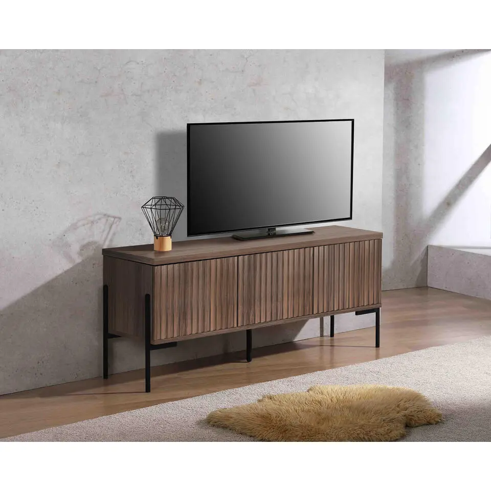 Charlie - Laag dressoir met 3 deuren in walnoot-look