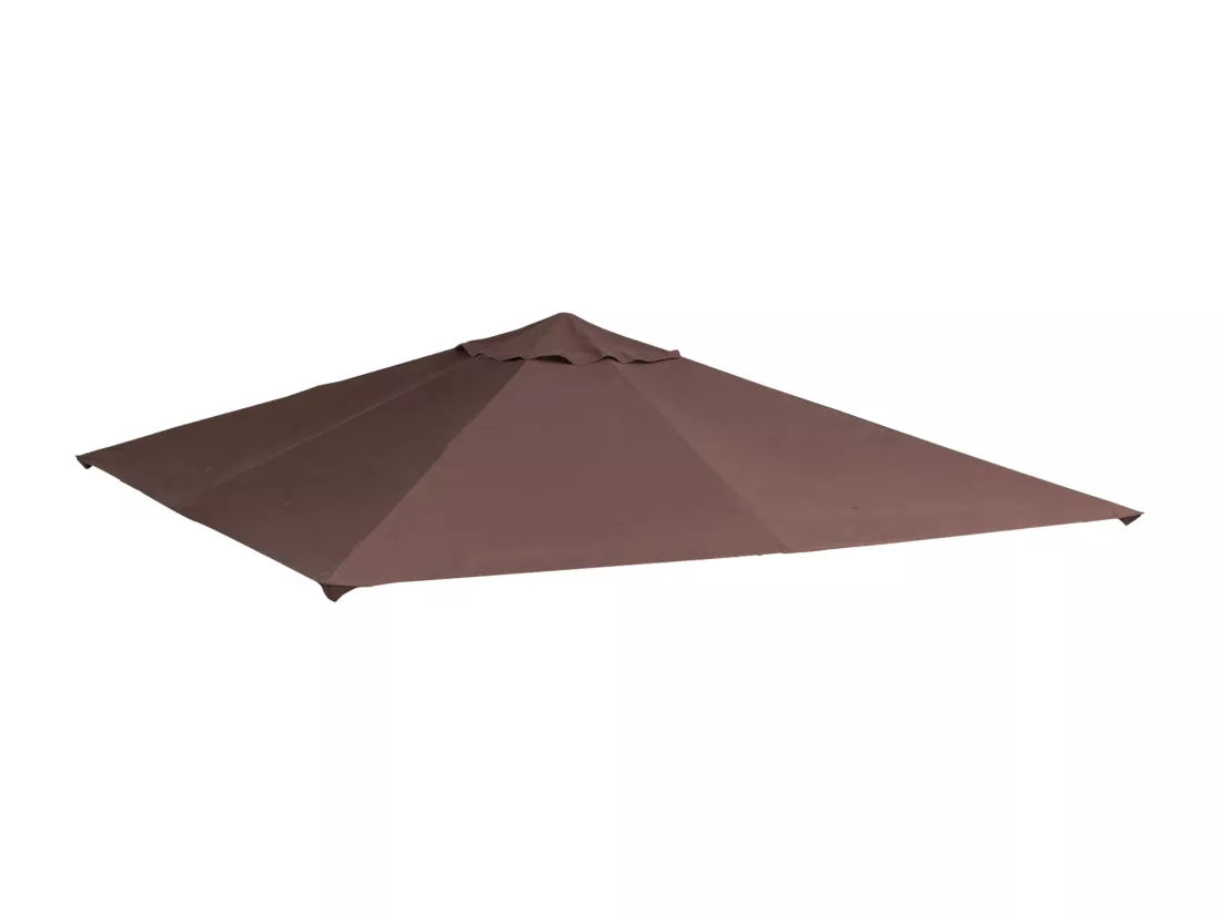 Toile de rechange pour pavillon tonnelle tente 3 x 3 m polyester haute densité 180 g/m² revêtement PA anti-UV chocolat