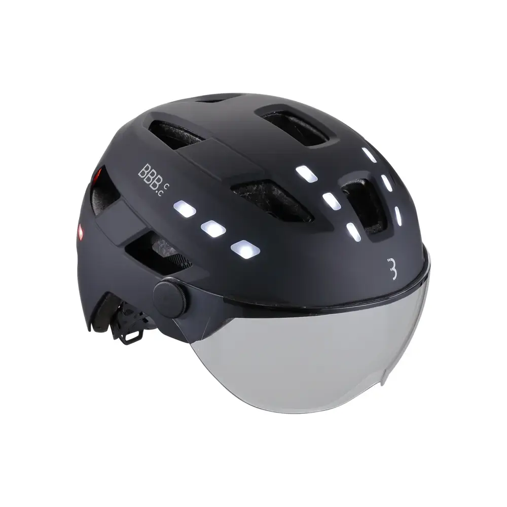 BBB Cycling District Led Faceshield BHE-163 E-bike Fietshelm Mat Zwart