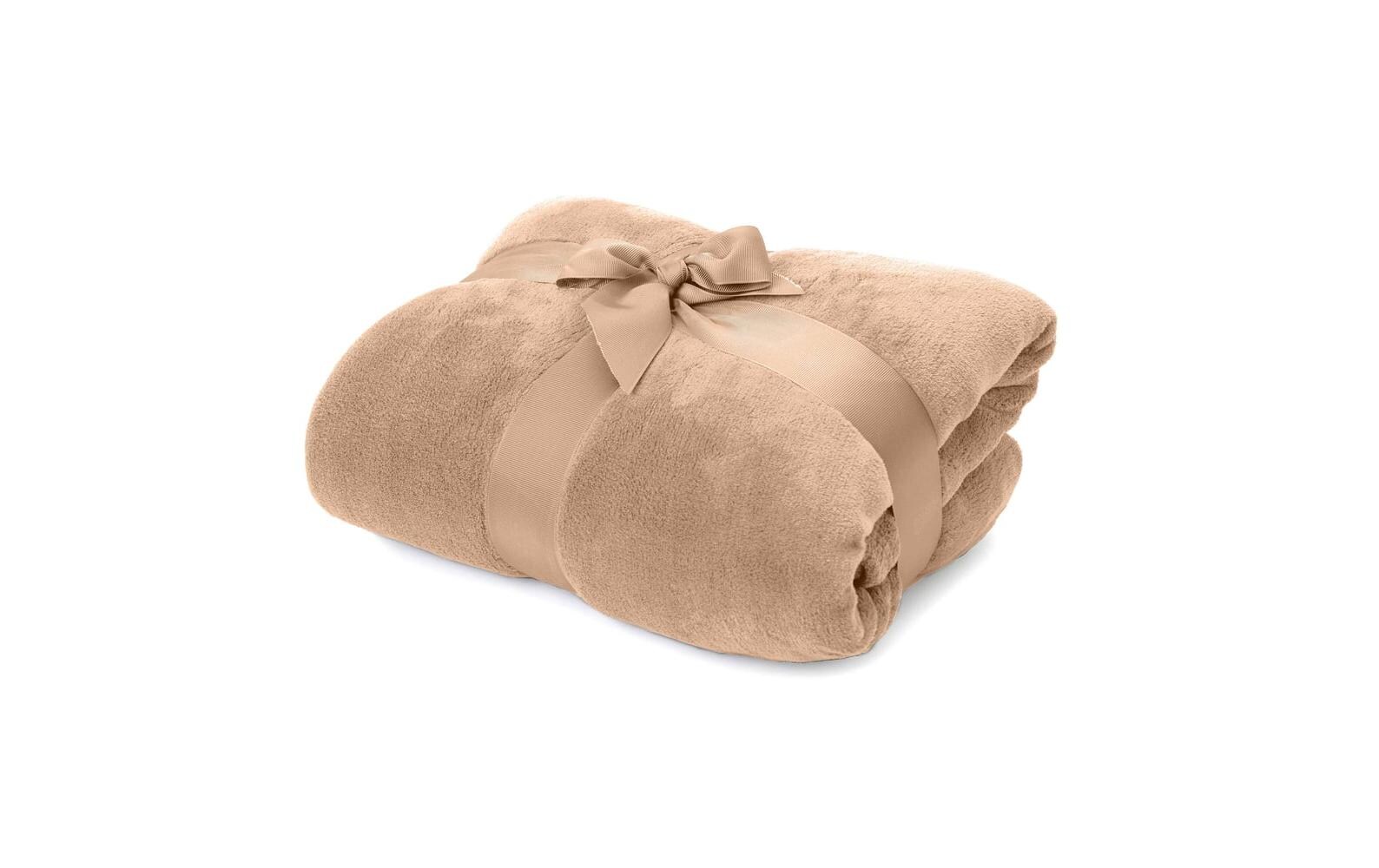Kuscheldecke Hellbraun 240 x 220 cmSofa- und Tagesdecke