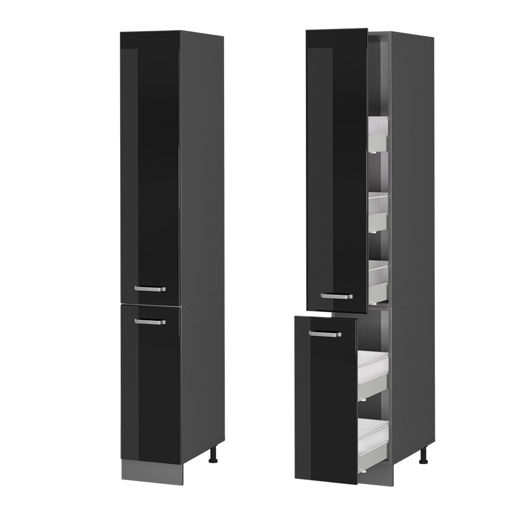 Vicco Apothekerhochschrank Küchenschrank R-Line Solid Anthrazit Schwarz 30 cm modern