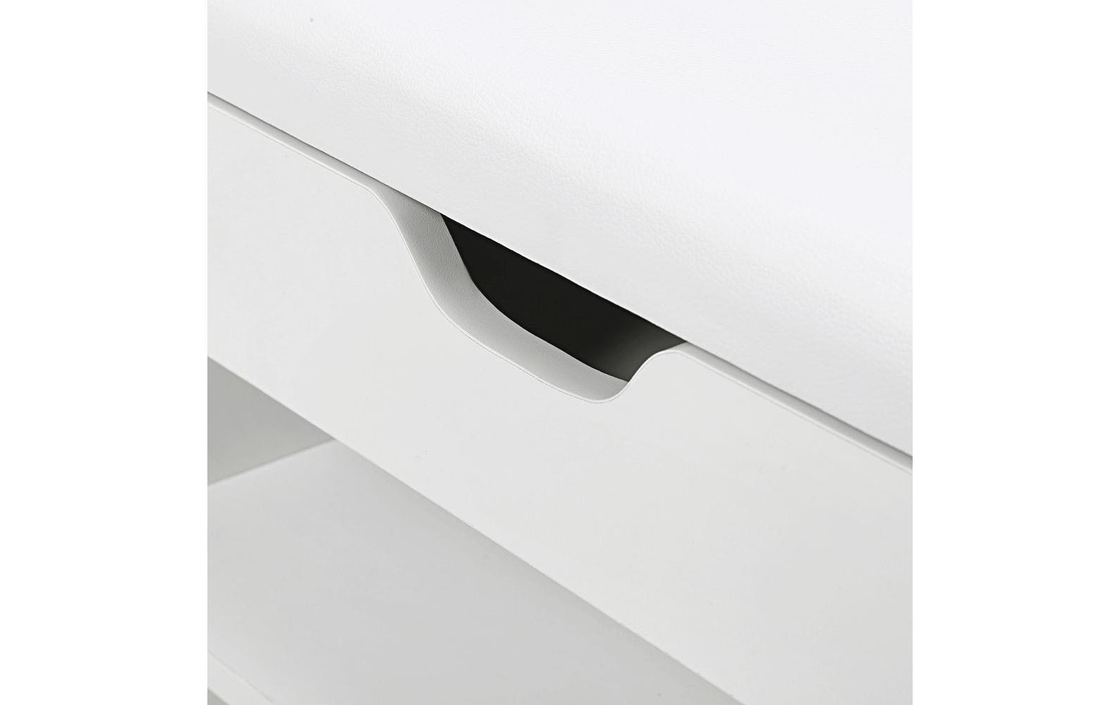 Sitzbank mit Polster 80 x 44 cm, WeissSchuhbank