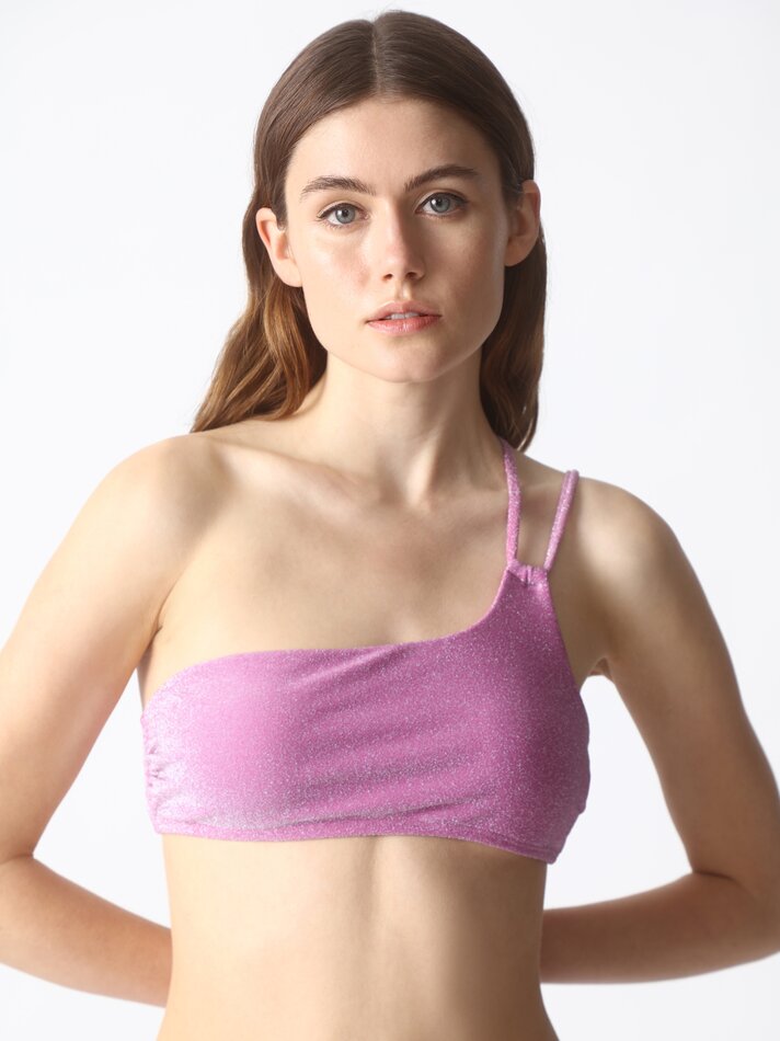 Top de biquíni assimétrico - Rosa