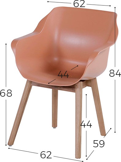 Hartman tuinstoel Sophie Studio roze / teak