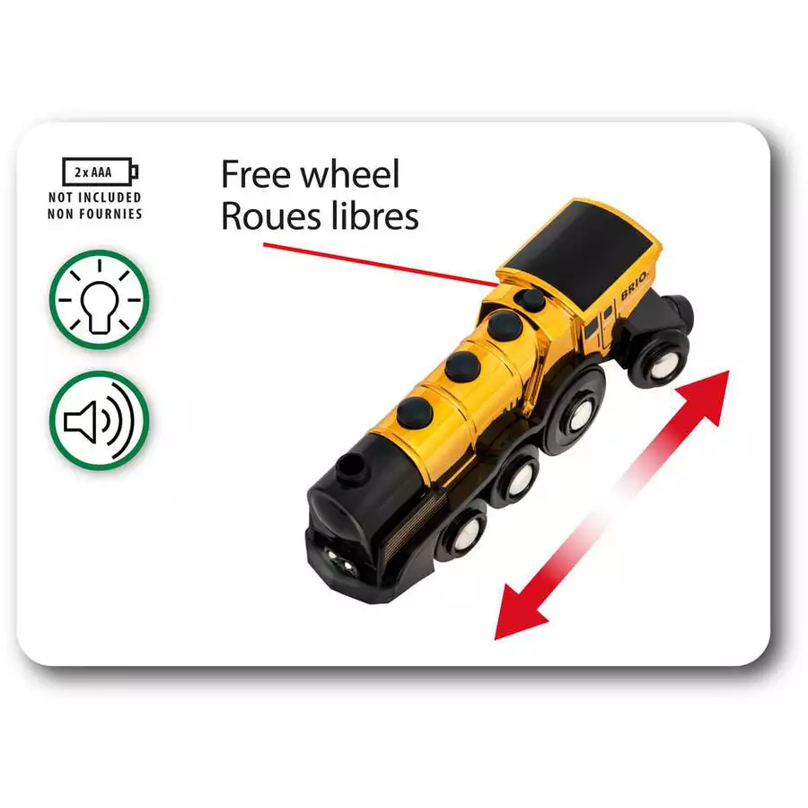 BRIO® WORLD Goldene Batterielok mit Licht und Sound