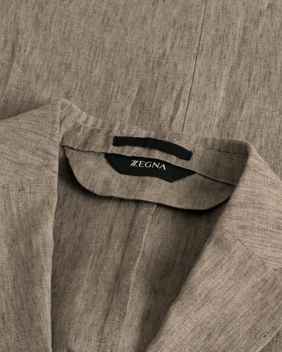 Zegna Unconstructed Linen Blazer Beige 50