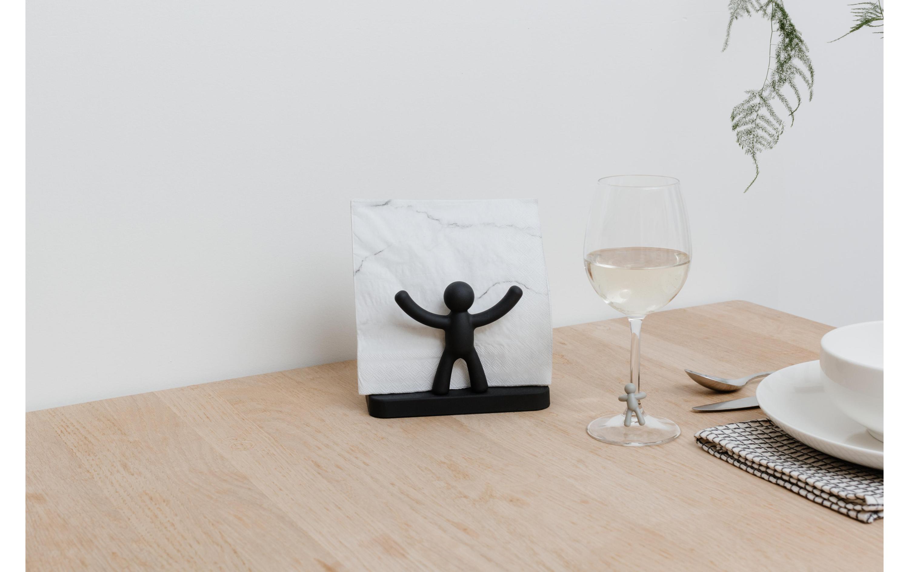 Serviettenhalter Buddy SchwarzBuddy Serviettenhalter aus Kunststoff