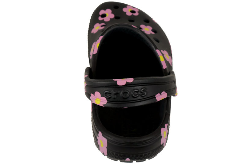 CROCS CLASSIC FLOWER CLOG I SORT GUMMI