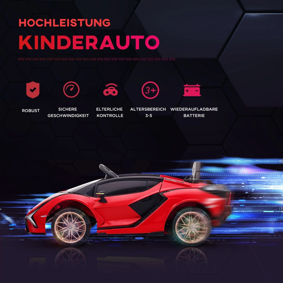 HOMCOM Kinder Elektroauto mit Fernbedienung rot