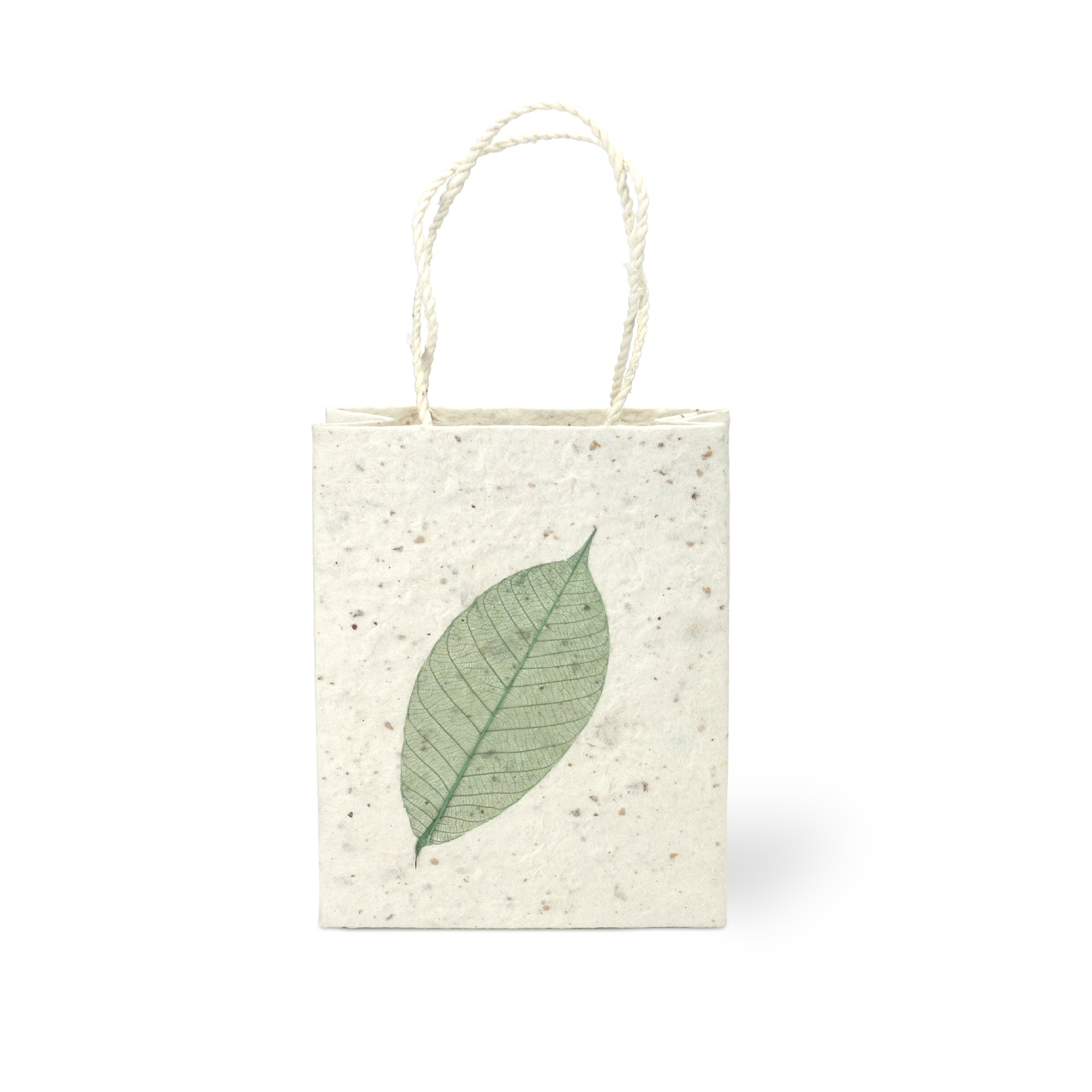 Tasche 'Bodhi-Blatt', weiß-grün, H 16 cm, B 11,5 cm, T 5 cm günstig bestellen