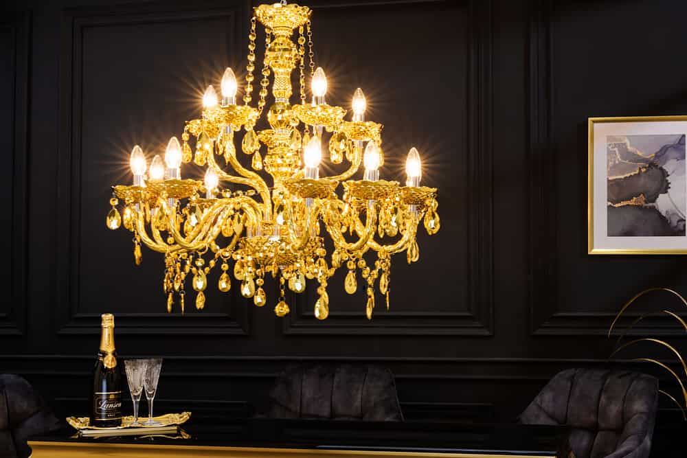 Design Kronleuchter CRYSTAL XL 80cm gold 15-armig Lüster Kristall-Lampe