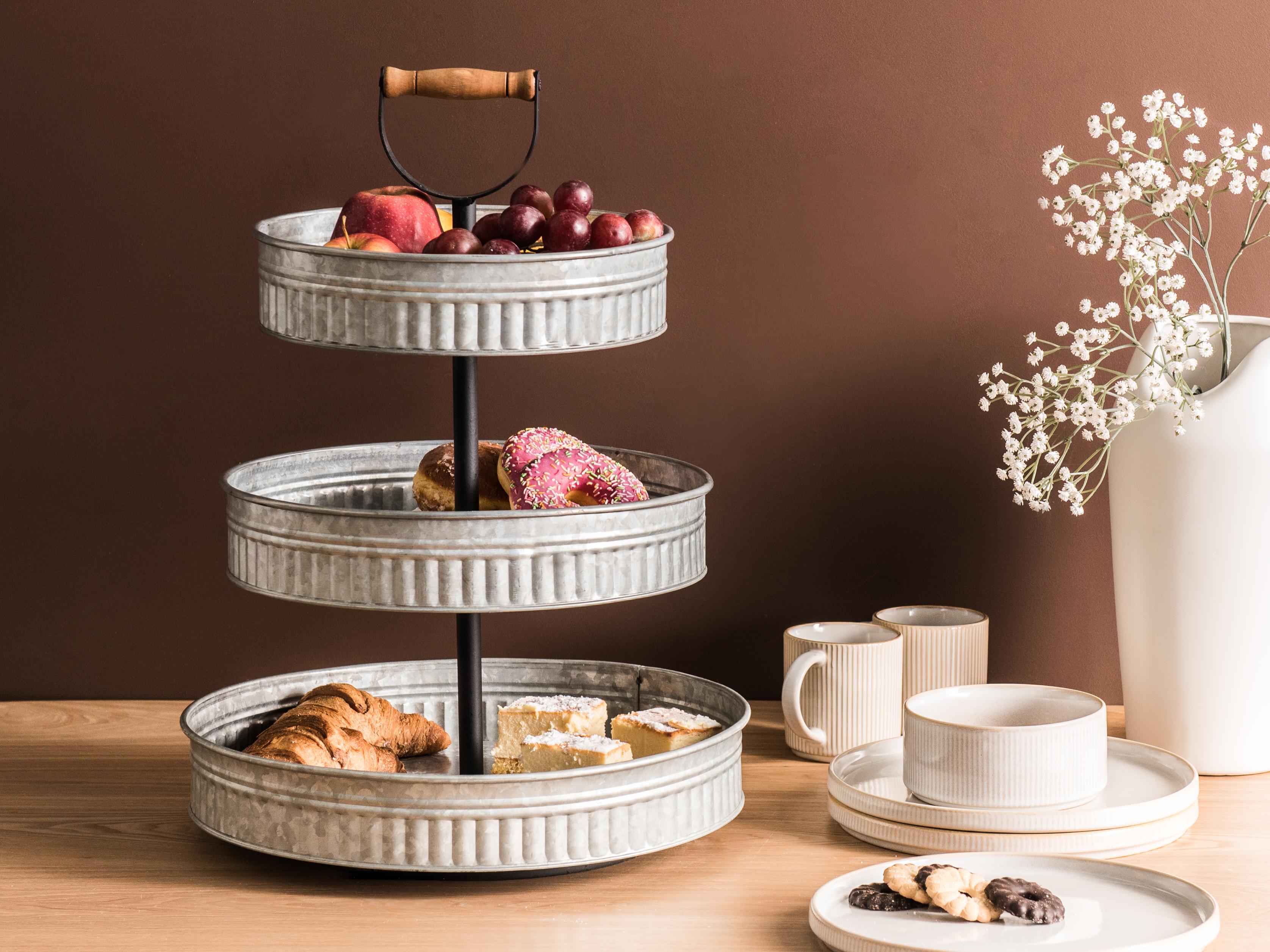 Taartstandaard met 3 etages KOUIGN Zilver