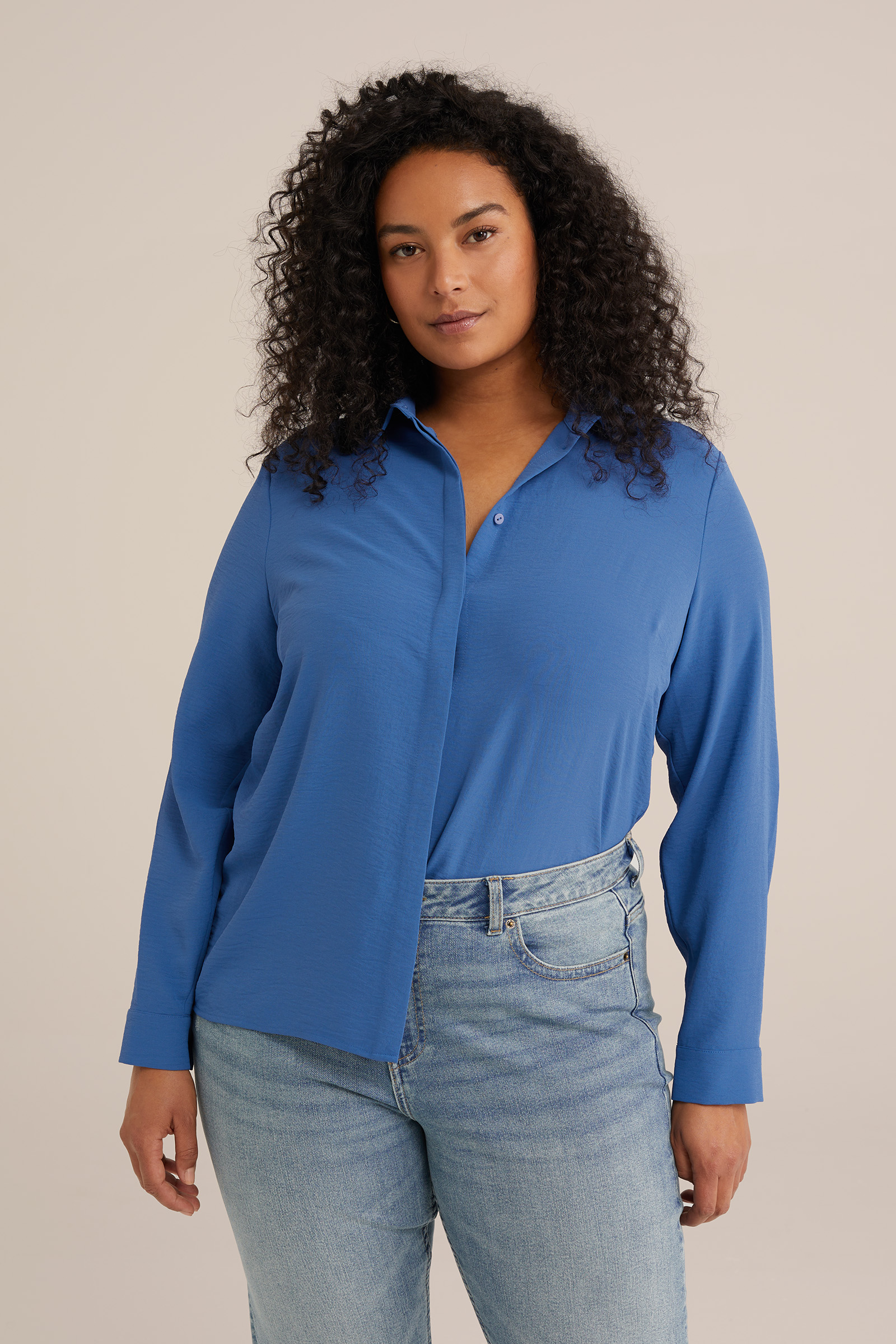 blouse - Curve WE Fashion Blauw