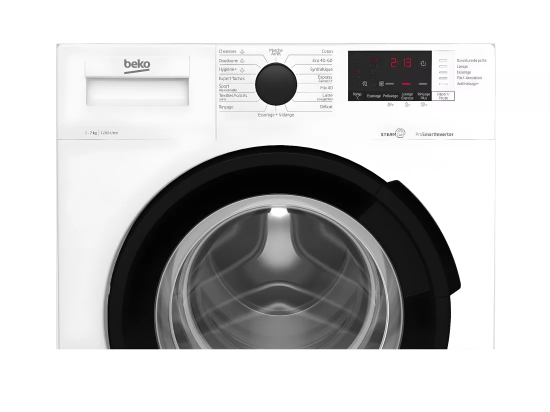 Beko Lave-linge hublot 7kg 1200 tours/min - WUV72221BW