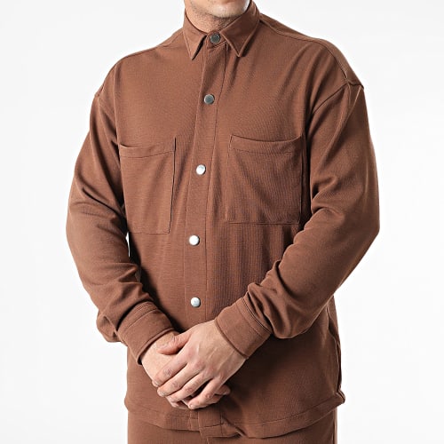Ensemble Surchemise Et Pantalon Jogging LL610 Marron