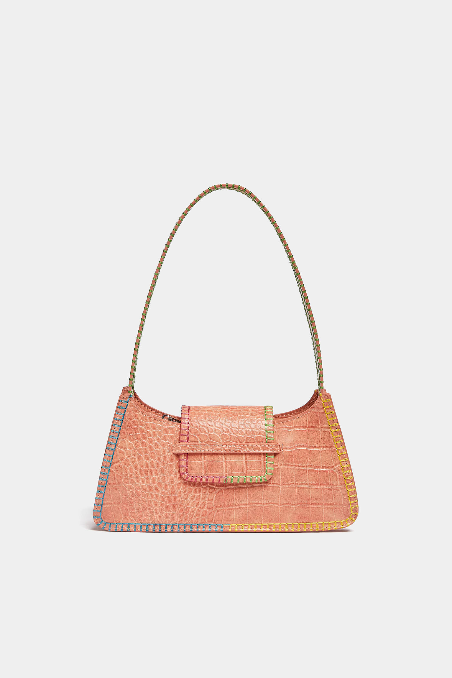 Bolsa de ombro costurada - Laranja