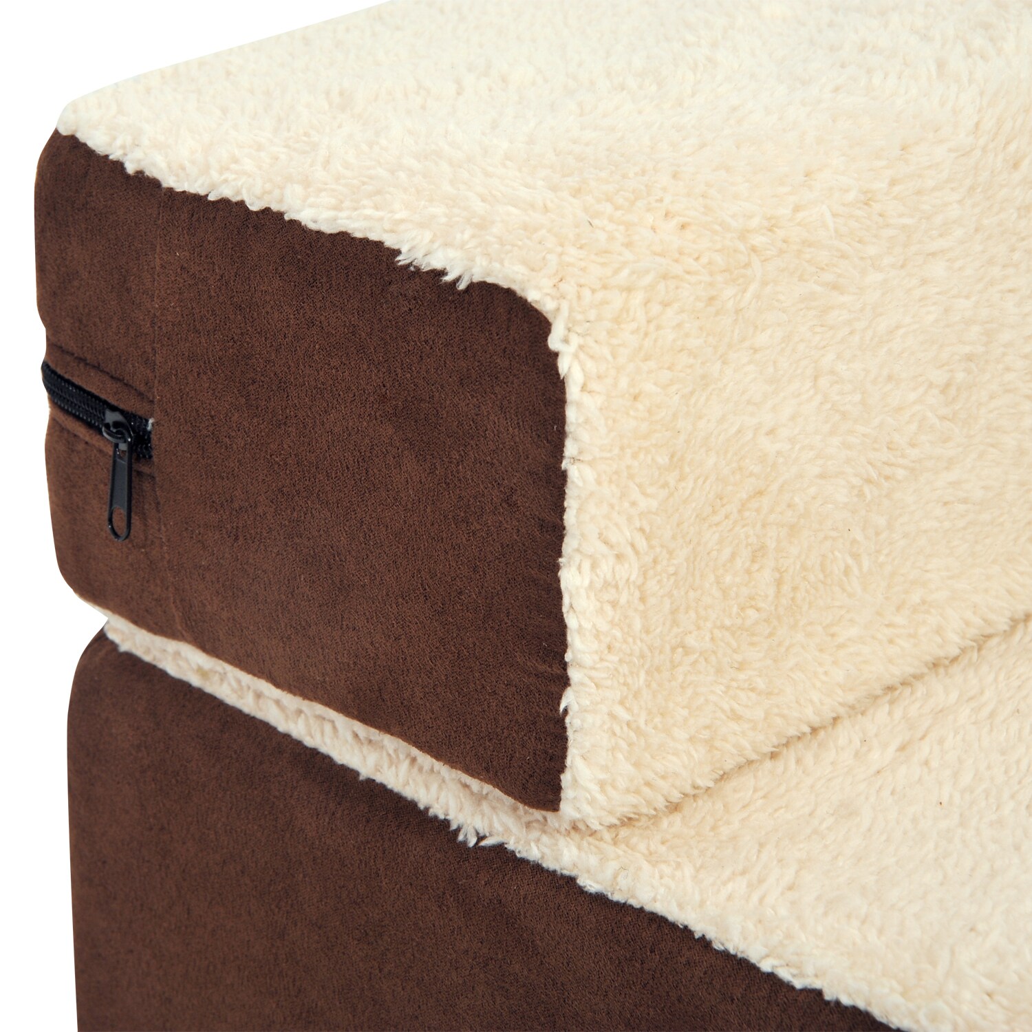 PawHut Hundetreppe mit Plüsch beige 54 x 40 x 39 cm (LxBxH)