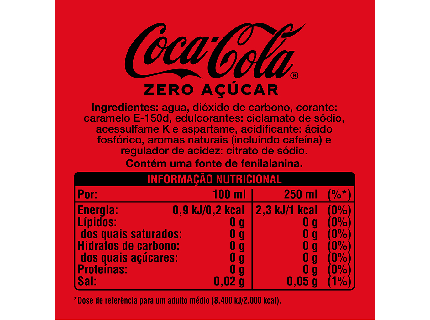 REFRIGERANTE C/ GÁS COCA-COLA ZERO LATA 12X0.33L