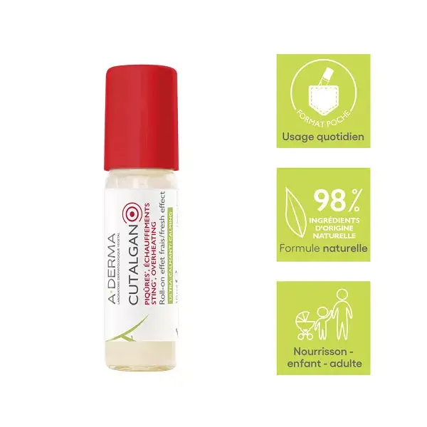 A-Derma Cutalgan Roll-on Pocket Ultra-Suothing Cooling Effect 10ml