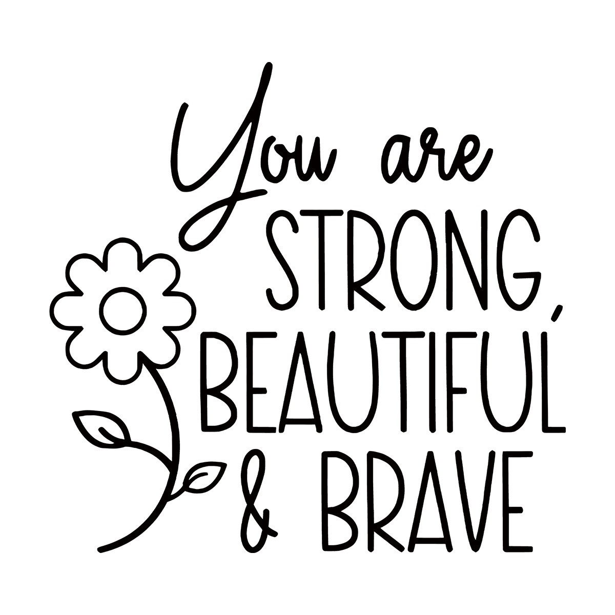 (31x33cm) Wandtattoo Spiegel Aufkleber Home Deko Zitat Wandsticker - Strong, Beautiful & Brave
