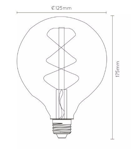 Lucide Bulb dimbare LED lamp 5W E27 2200K 12.5cm