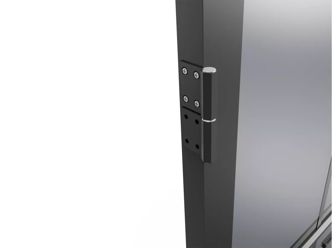 Bloc porte réversible en aluminium et verre trempé fumé - H204 x L93 cm - Noir - SEROTO