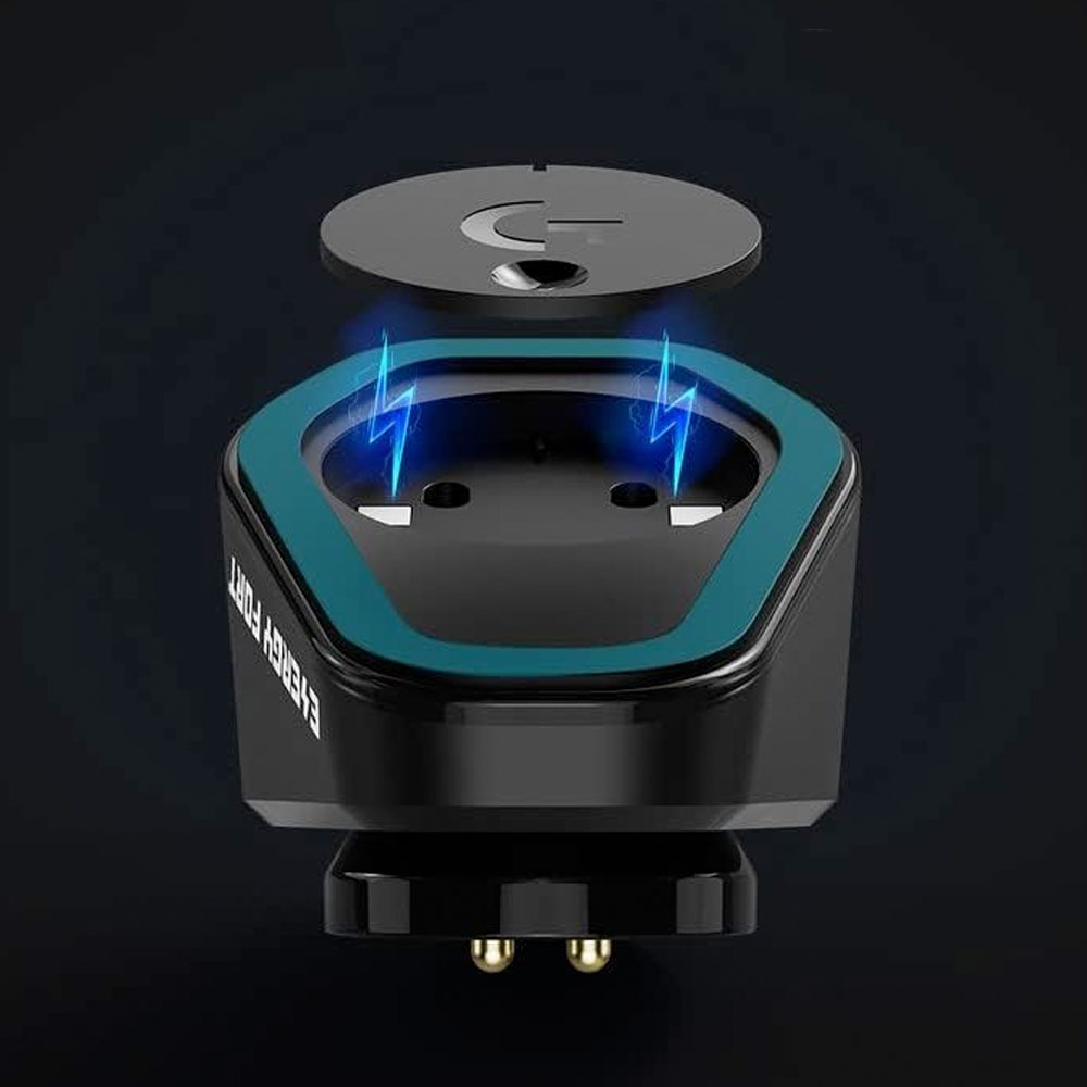 Logitech Maus / Razer Maus Gaming Wireless Charging Dockingstation Lade Station Halterung mit RGB Beleuchtung   2x USB A - Schwarz