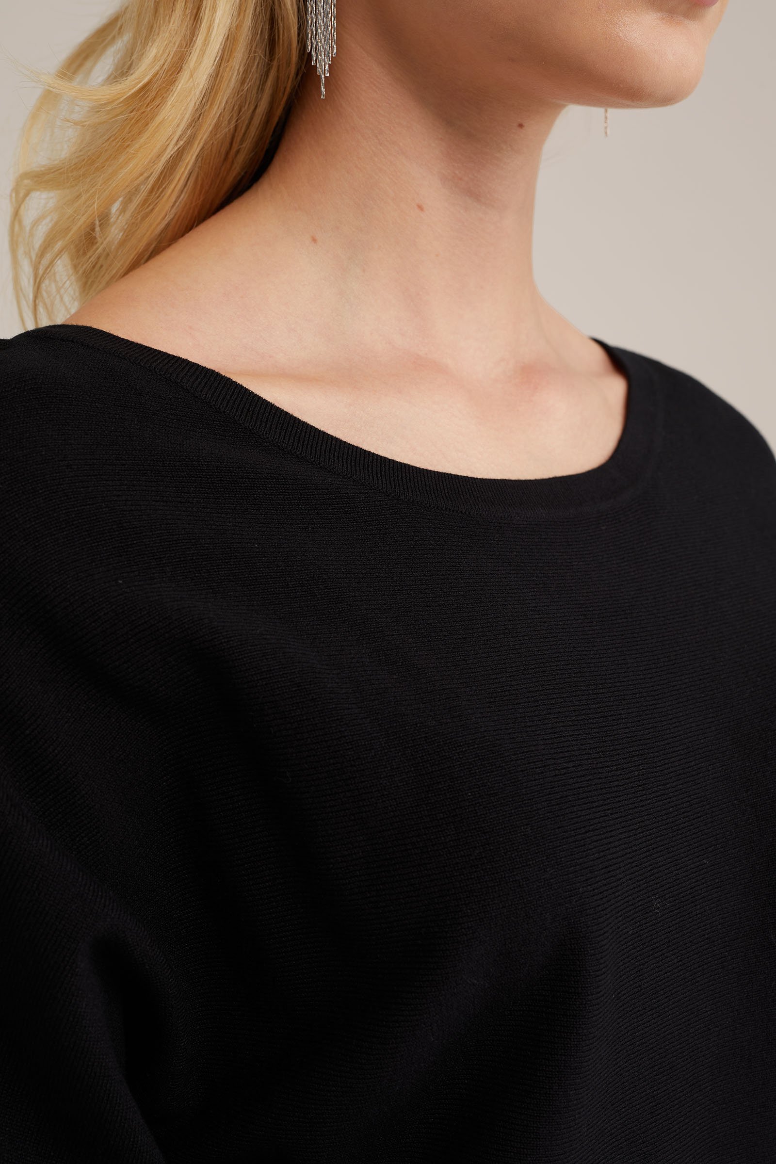 geribde jurk WE Fashion Zwart