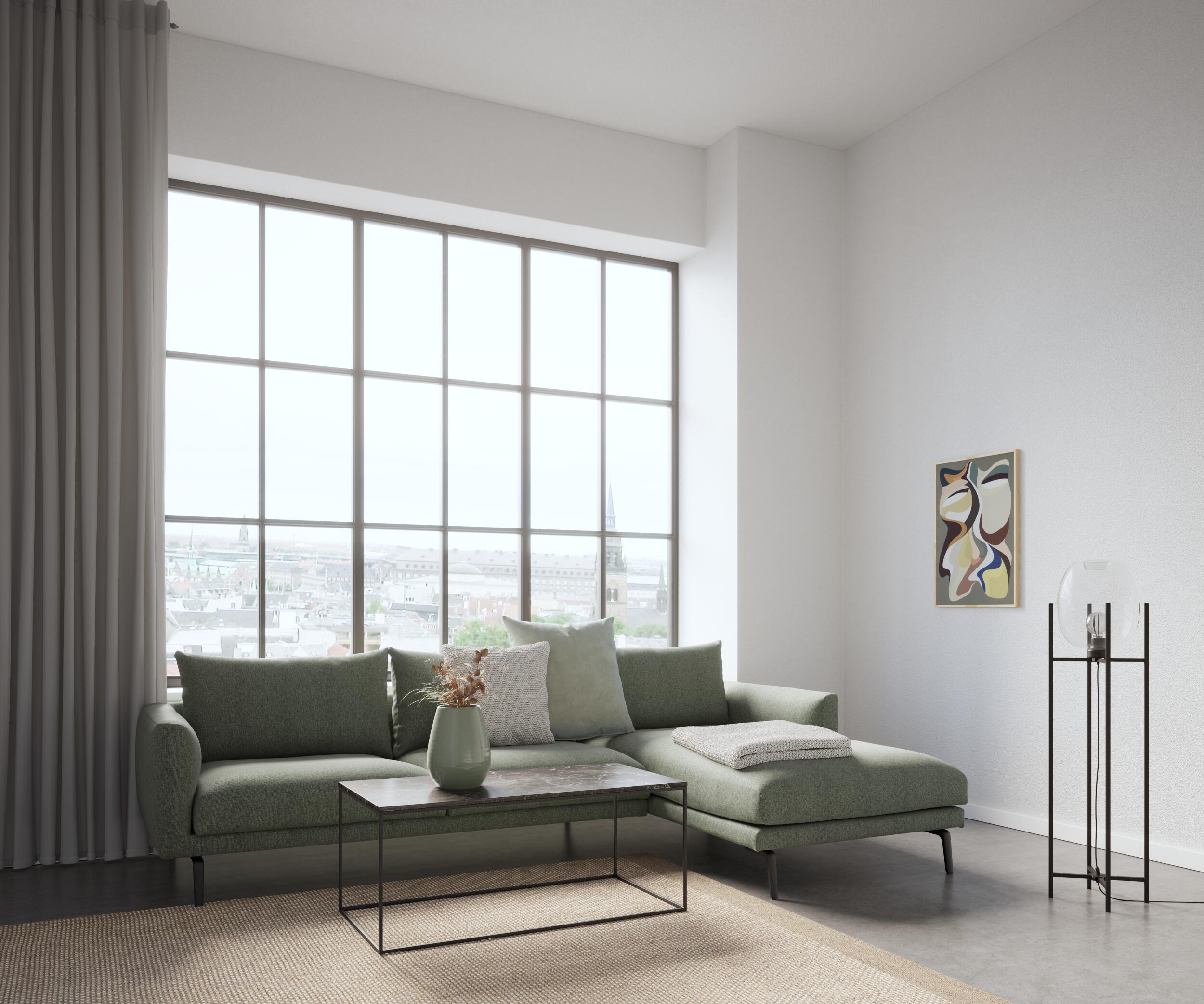 Hallsberg højrevendt sofa med chaiselong