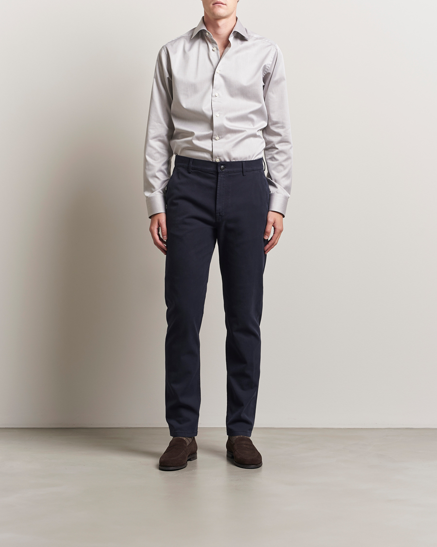 Eton Slim Fit Signature Twill Shirt Beige