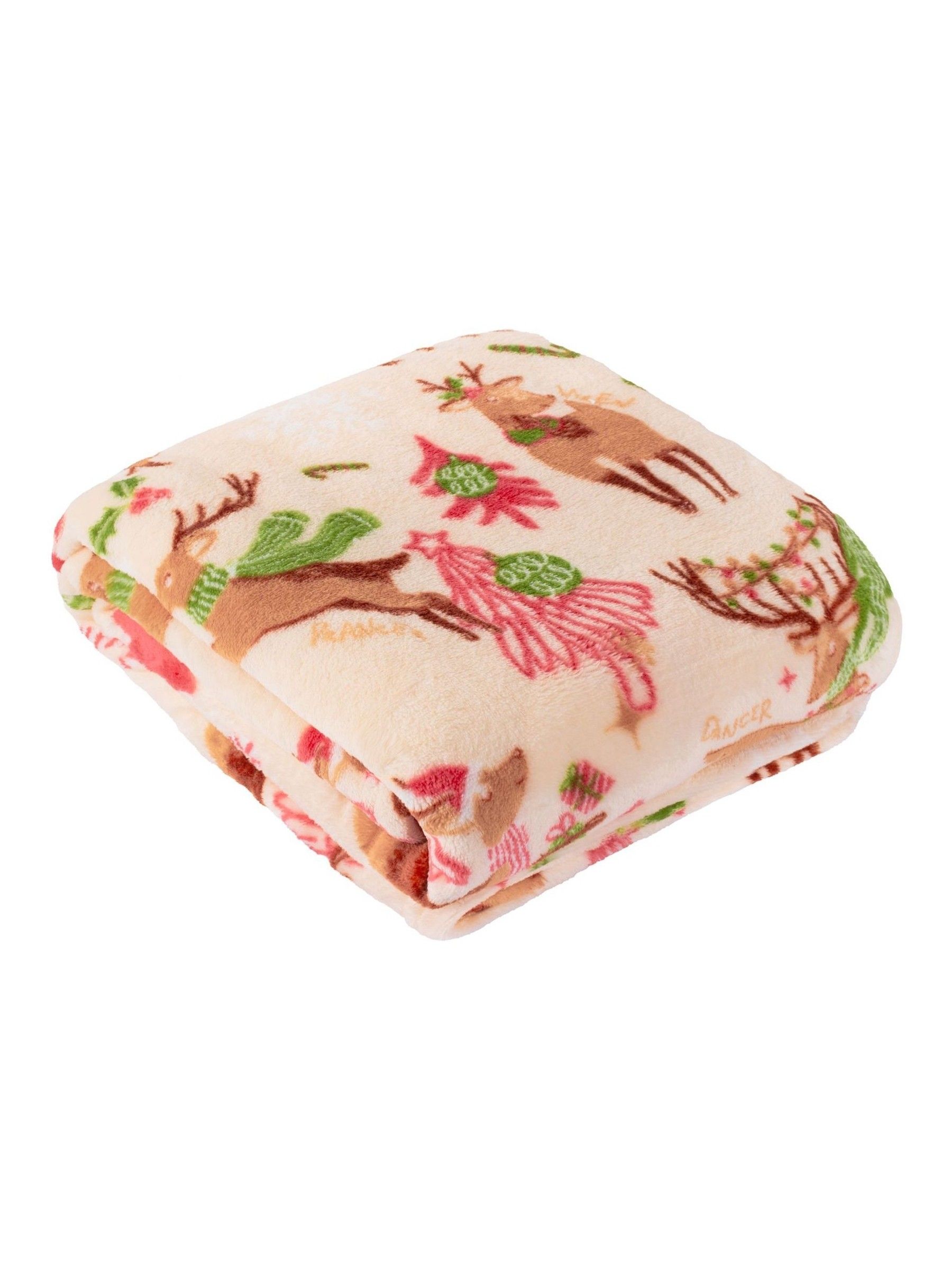Duvet Day Christmas Sleigh Team Printed Fleece Throw