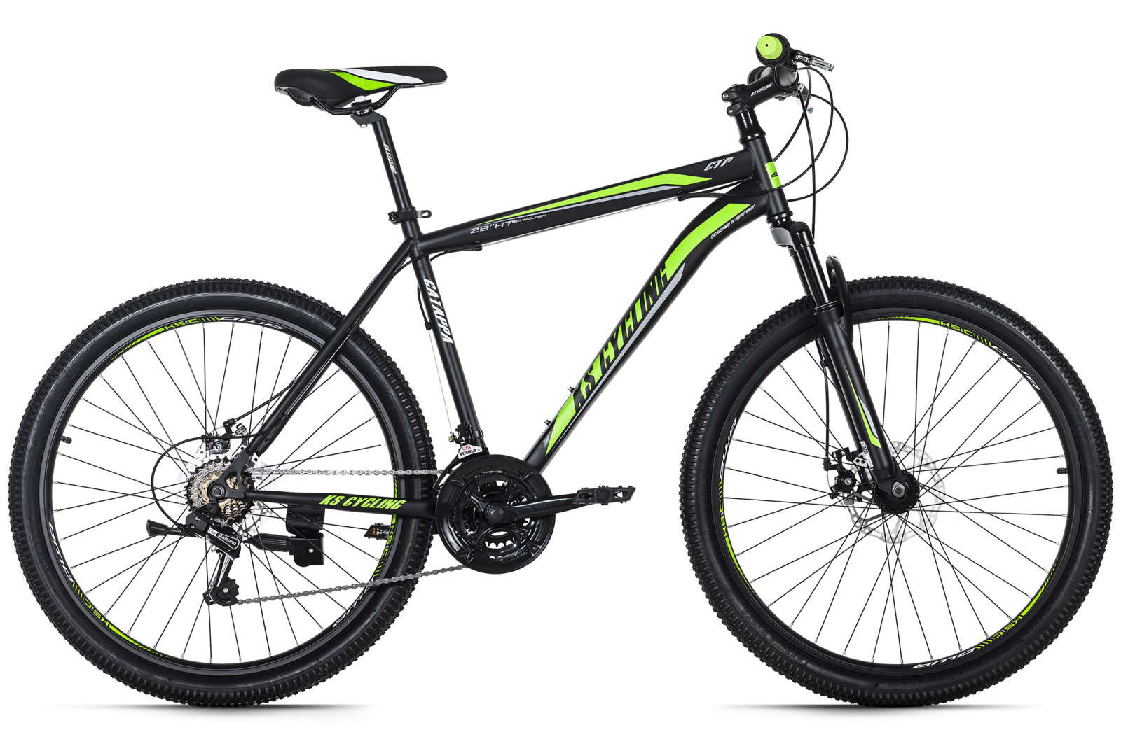 KS Cycling Mountainbike HARDTAIL 26'' CATAPPA - schwarz-grün - 50 cm Rahmenhöhe
