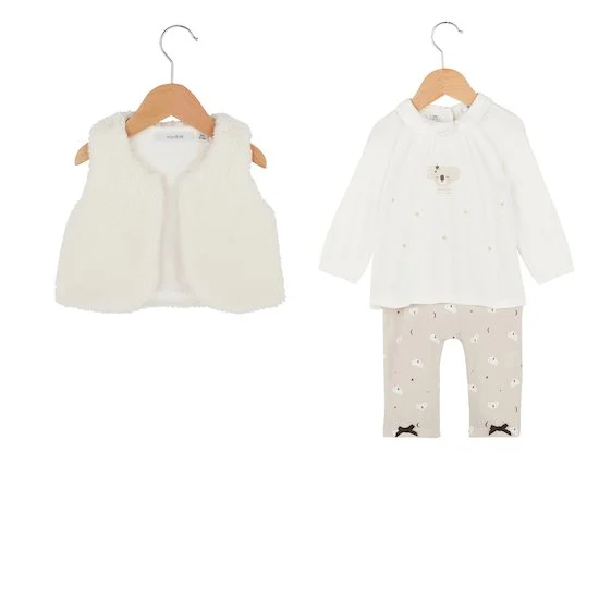 Combinaison + gilet Petit Koala   Écru/Beige        de               Marèse