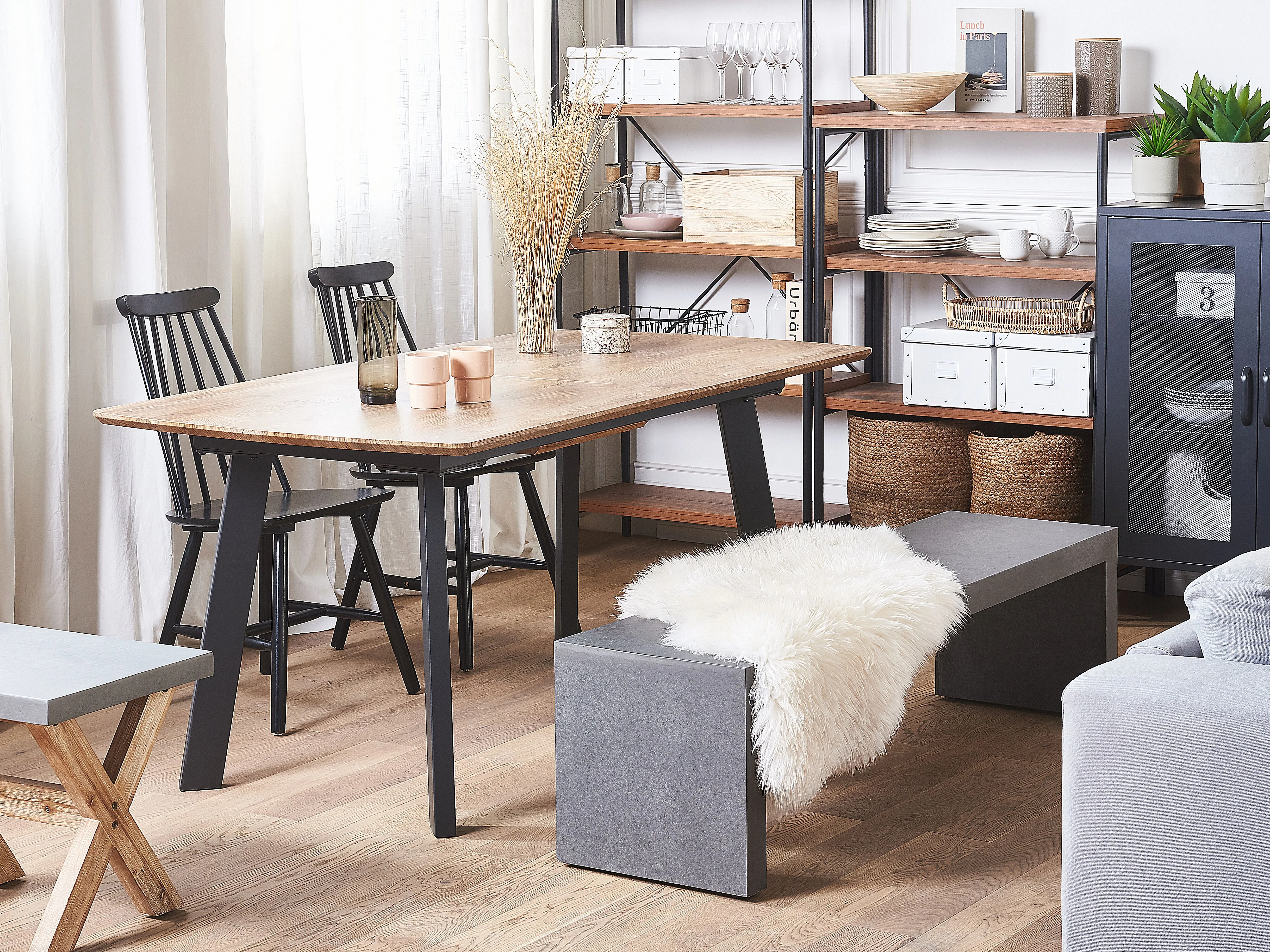 Eettafel uitschuifbaar SALVADOR Donkerbruin 90 cm 160/200 cm