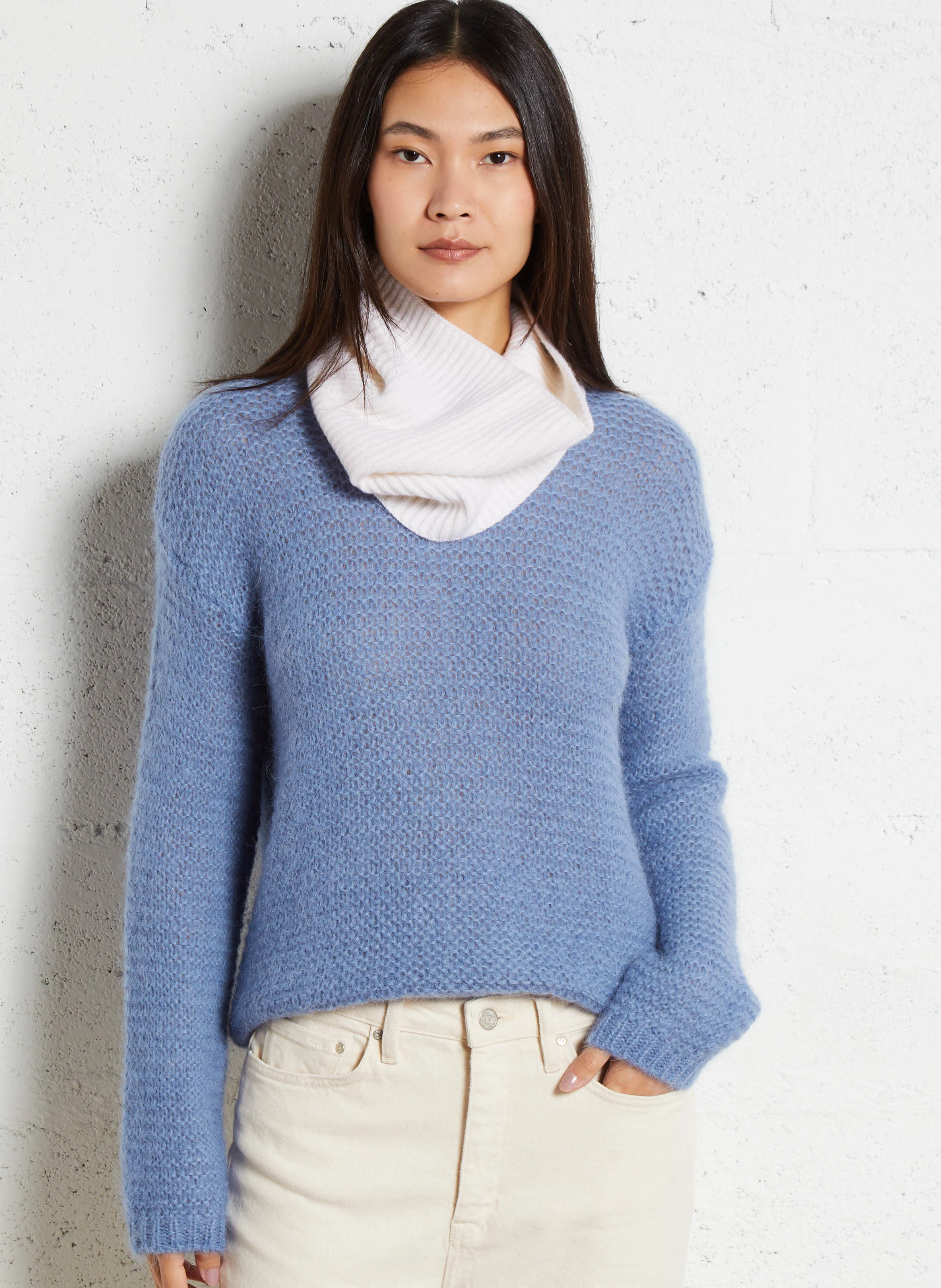 MOTANOU - Pull droit à col rond | Bleu