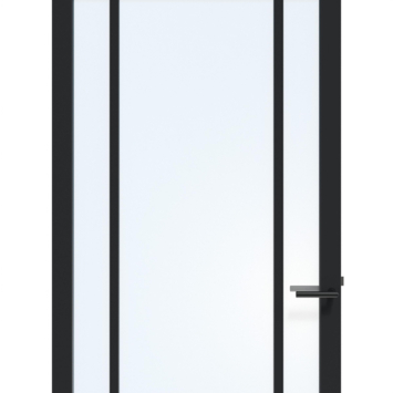 Arne & Bodil binnendeur ABE107 blank glas - diep zwart afgelakt