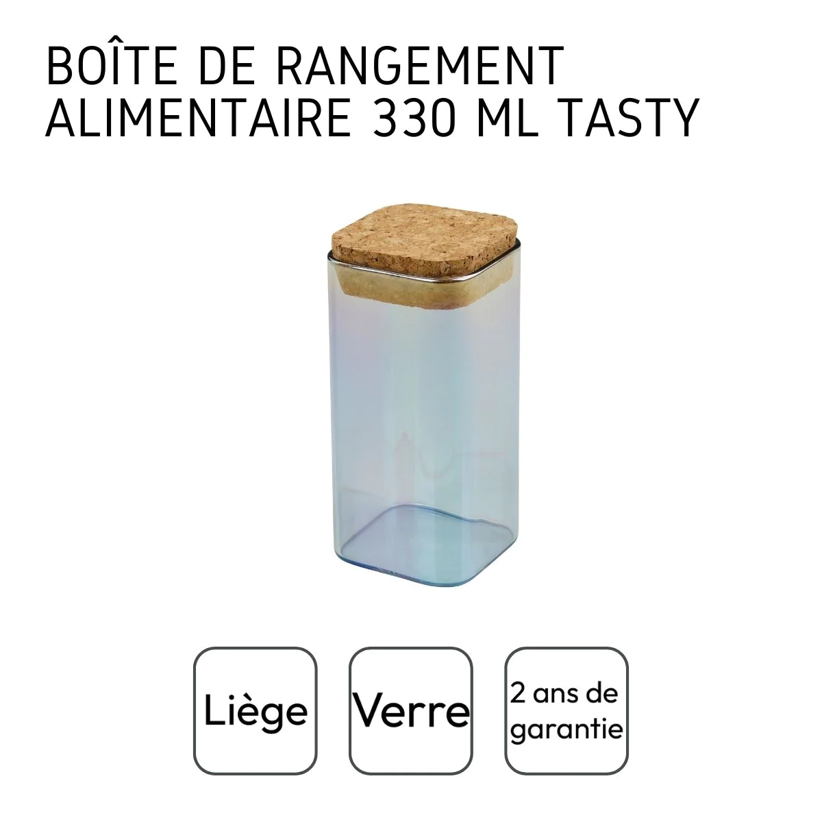 Boîte de conservation en verre avec couvercle 330 ml Green Tasty