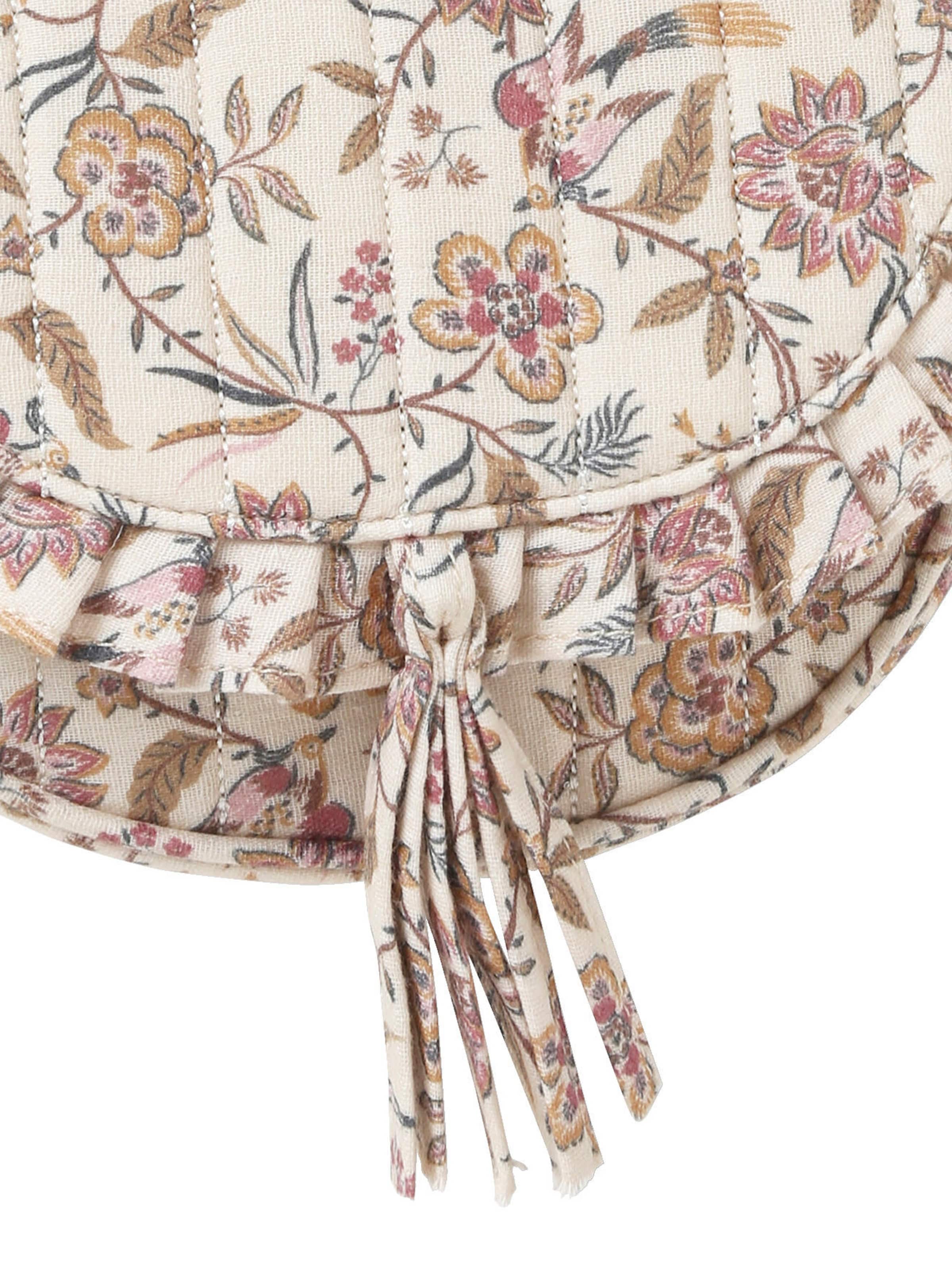 Vertbaudet Mädchen Umhängetasche mit Blumen beige bedruckt