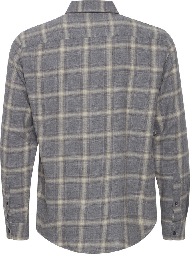 Casual Friday CFANTON LS mélange checked shirt Mid grey melange