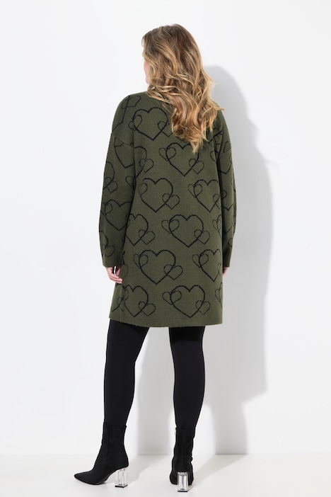 Strickjacke, Classic Fit, Herzmuster