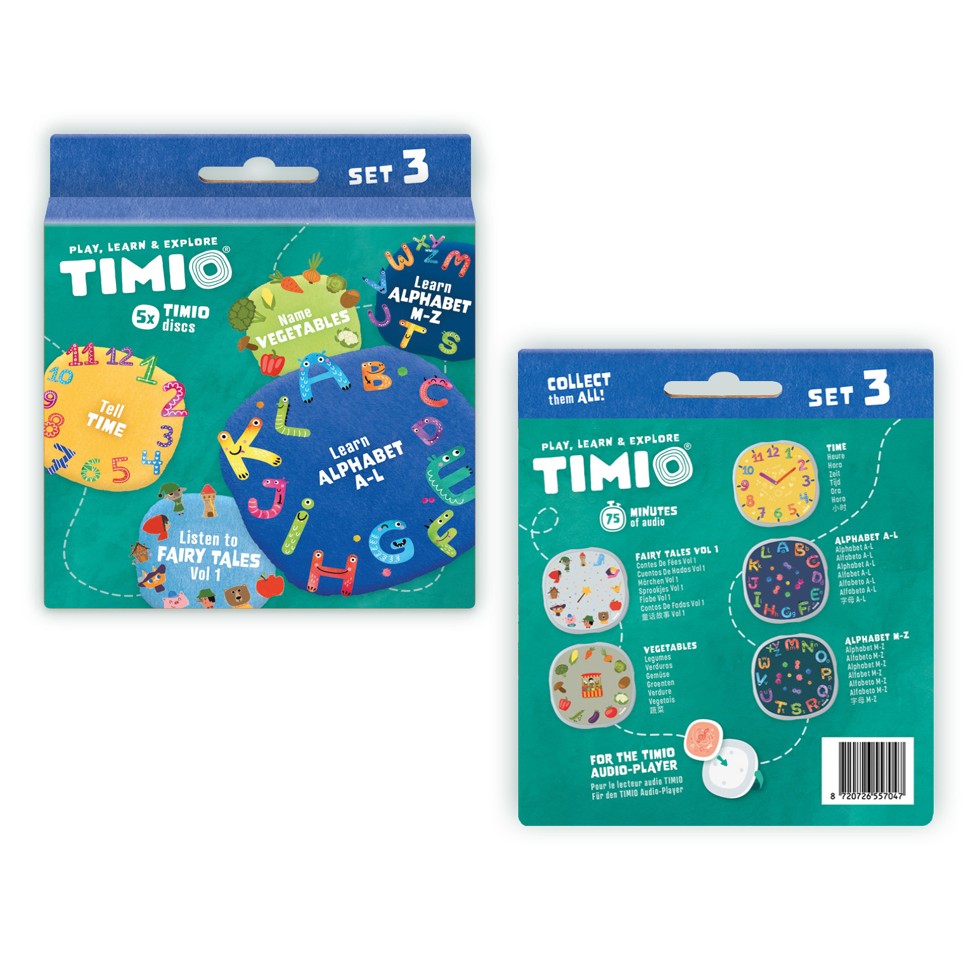 Timio - Disc Set 3 - Eventyr, tiden, grøntsager, alfabet A-Log alfabet M-Z - (TM-TMD-03E)